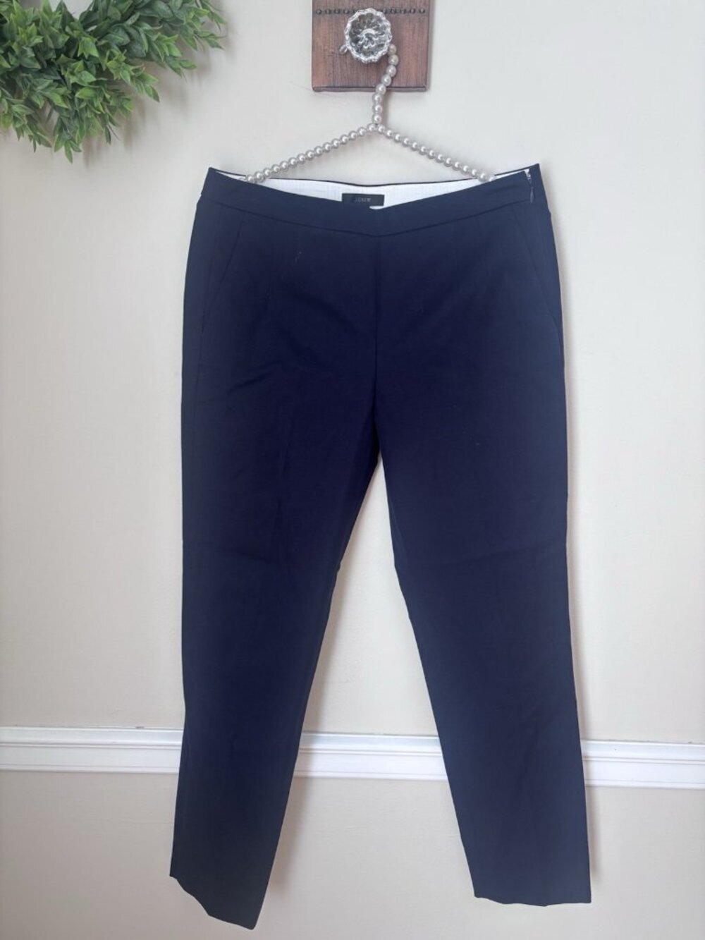 J.Crew Womens Size 6 Blue Stretchy Ankle Pants Side Zip